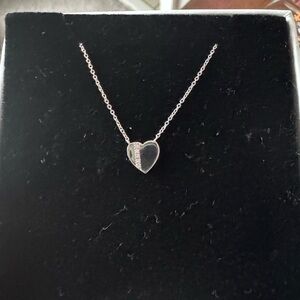 14k White Gold and Diamond 💎 Heart Necklace